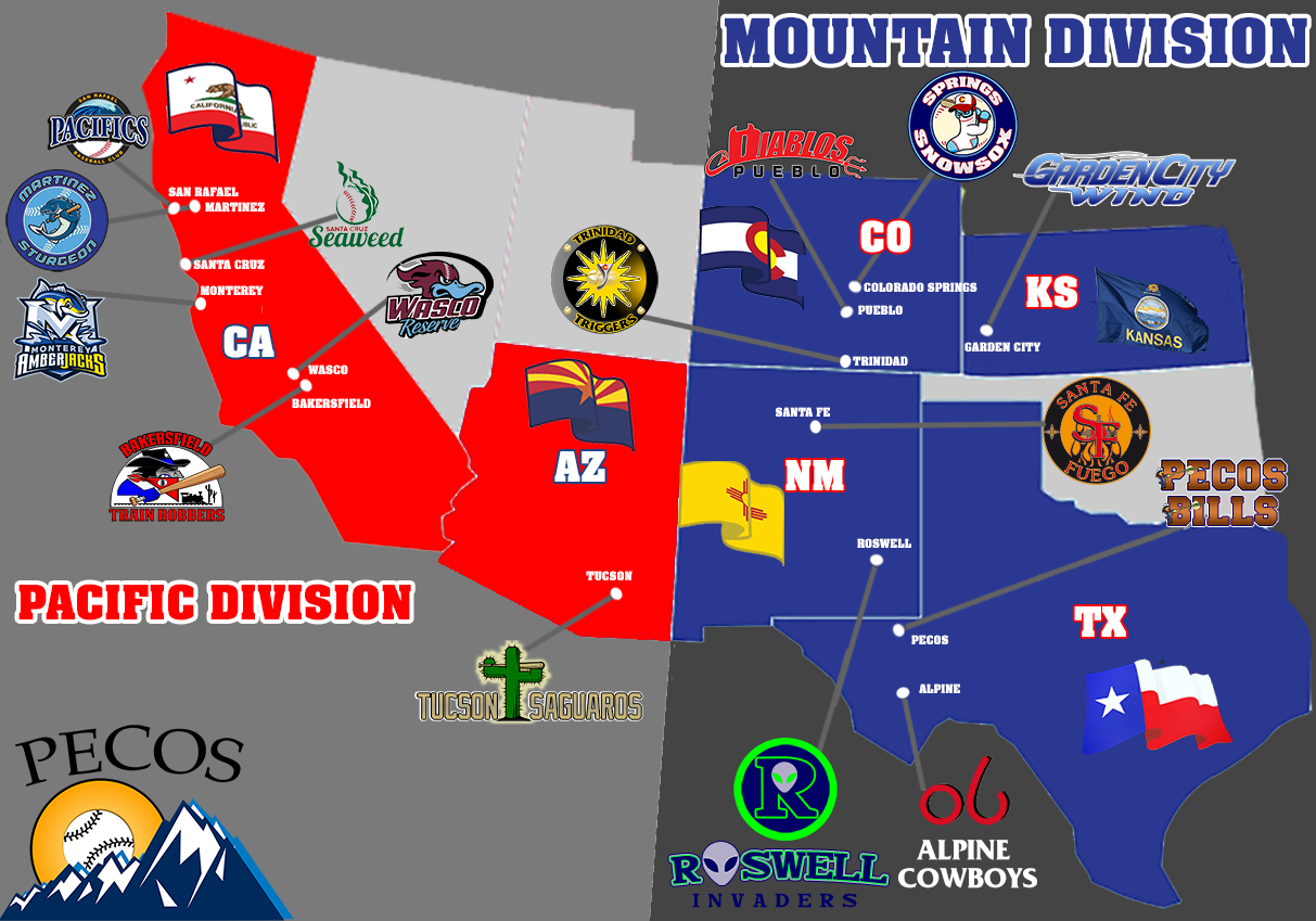to Pecos League of Professional Baseball Clubs to the