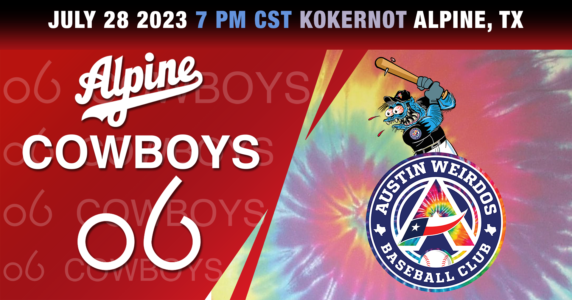 to Alpine Cowboys Professional Baseball Team!