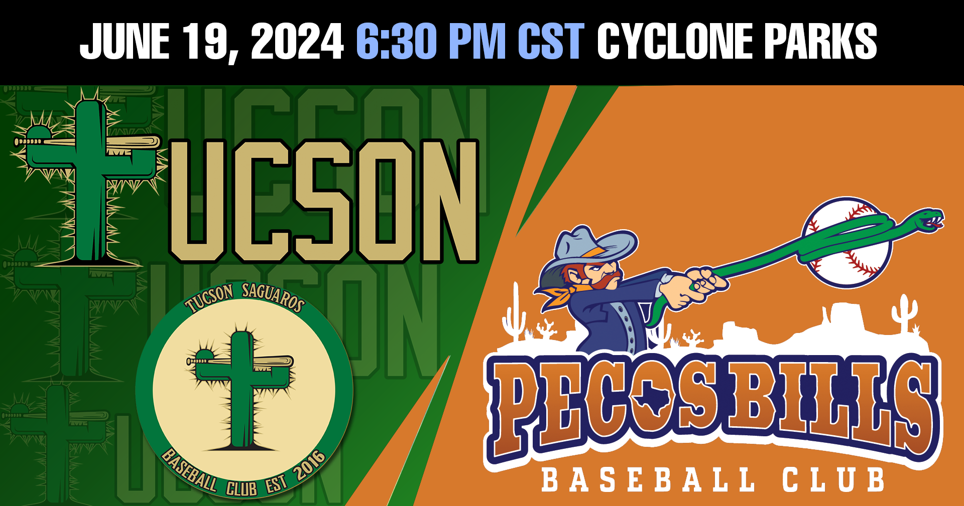 Tucson Saguaros 0 at Pecos Bills 0 6/19/2024 63000 PM