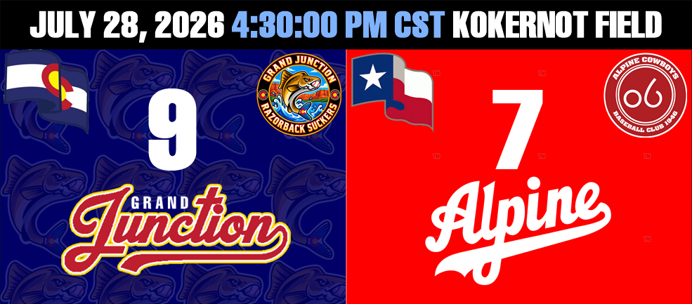Grand Junction 9 Alpine Cowboys 7 Game 1