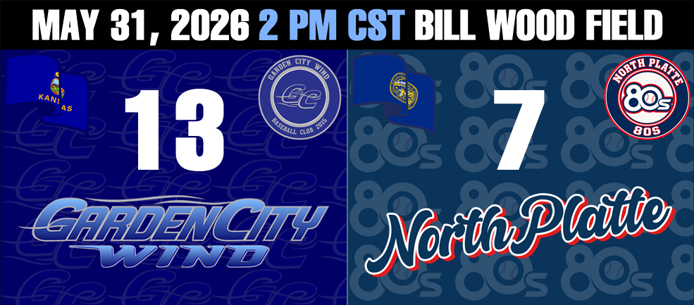 Garden City Wind defeated the North Platte 80s 13-7 on May 31, 2026.