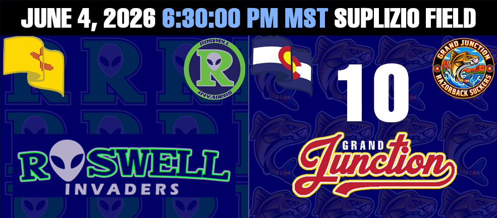 Grand Junction Razorback Suckers defeated the Roswell Invaders 10-0