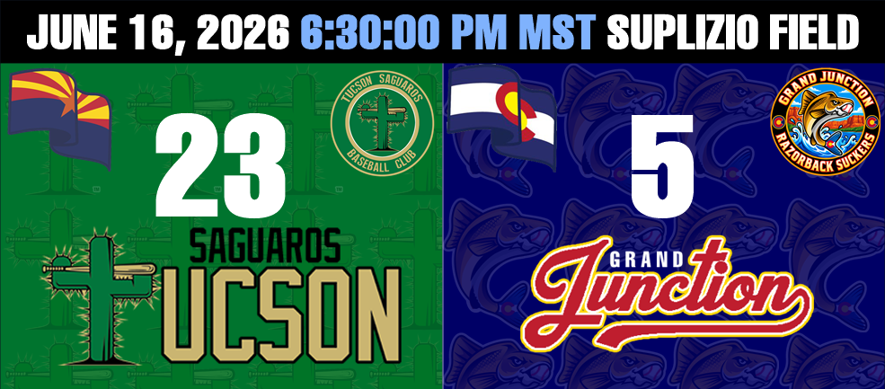 The Tucson Saguaros top the Grand Junction Razorback Suckers 23-5